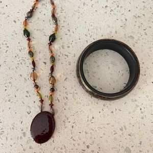 Boho chic necklace and bangle.